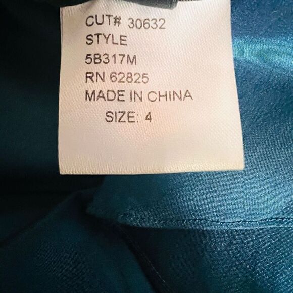 Tadashi Shoji Eclipse Stretch Taffeta Ruched Side Draped Ruffle Dress size 4 - Picture 7 of 10